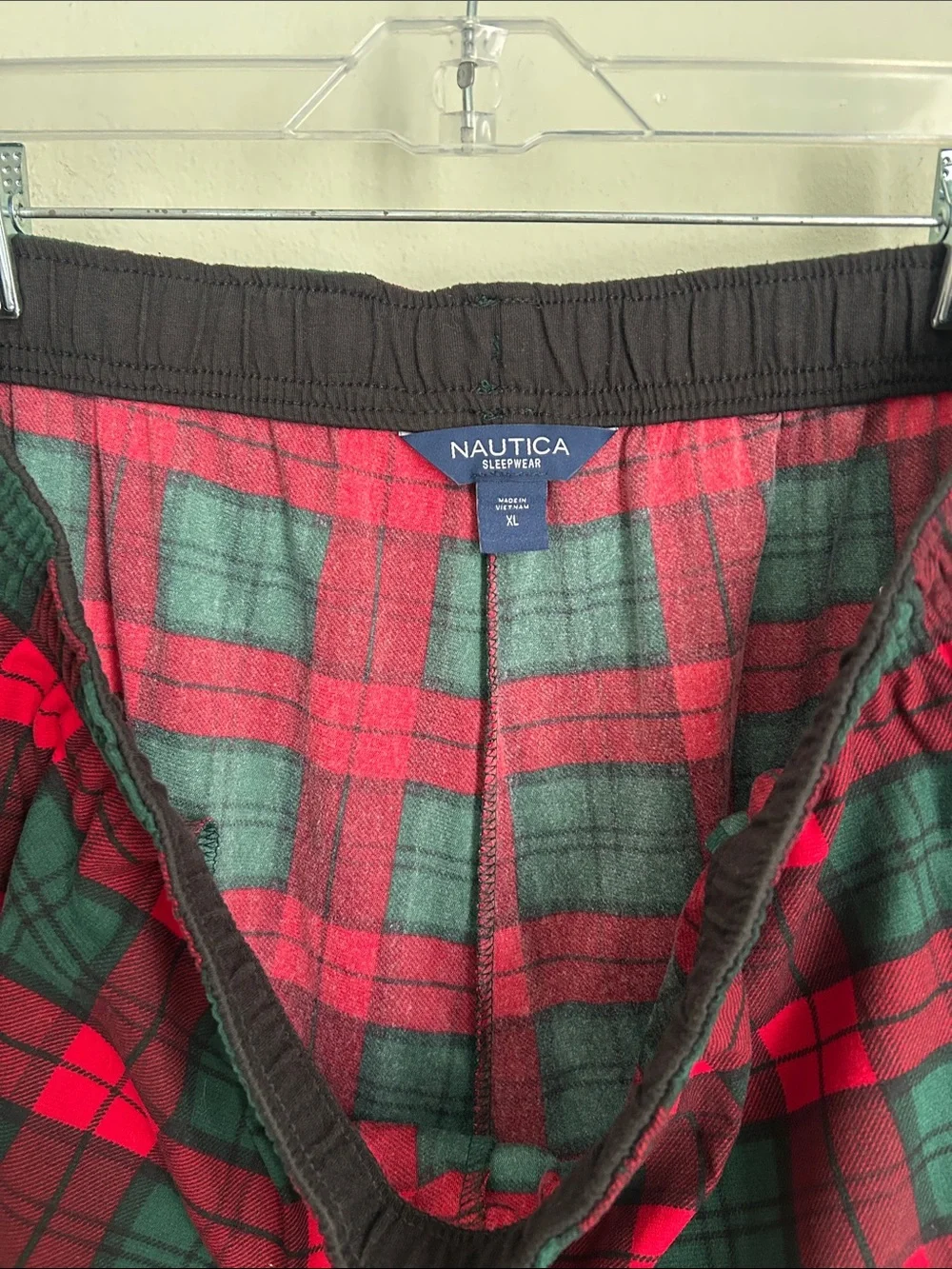 Nautica Red and Green Plaid men’s  Pajama Bottoms